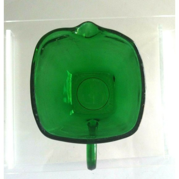 Vintage 1950's Anchor Hocking Forest Green Charm Square Creamer & Sugar Bowl Set - Picture 6 of 8